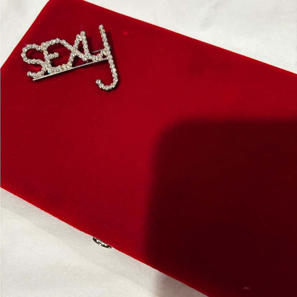 Red Clutch with Rhinestone Accent